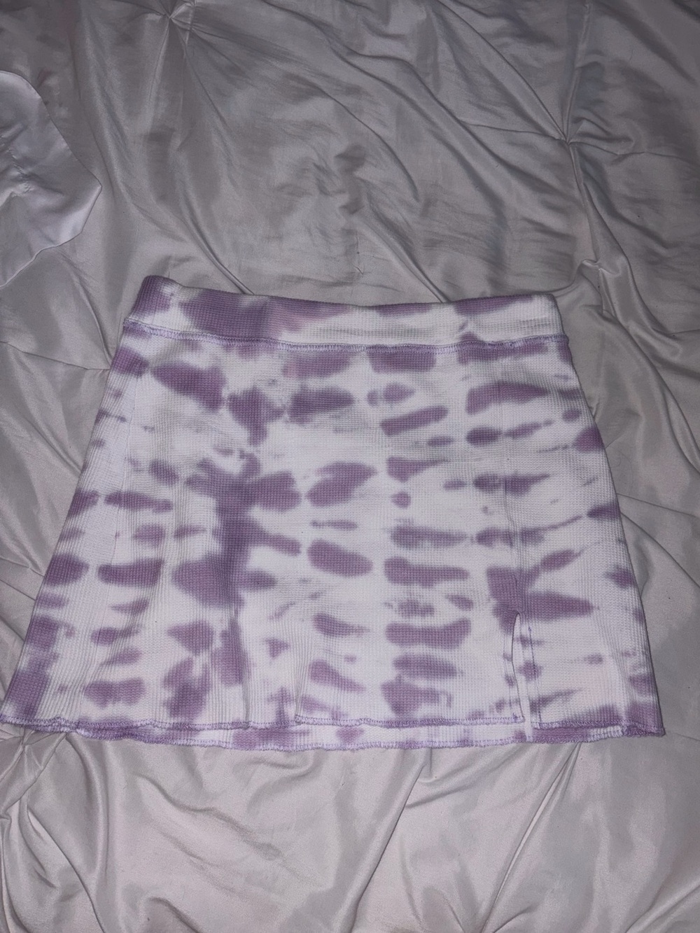 PacSun Lavender Tie-Dye Ribbed Mini Skirt with slit
